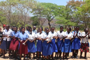 Mibanga girls celebrating ActionAid's gesture