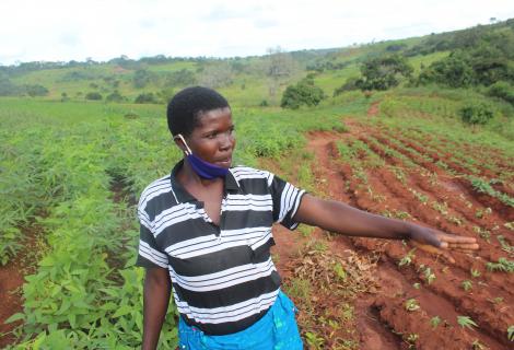 Martha Msofi in her crop field