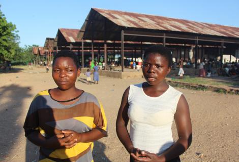 Martha Staffold (right) with a friend at Bangula Camp wishes she returned to school to pursue her dream to become a nurse