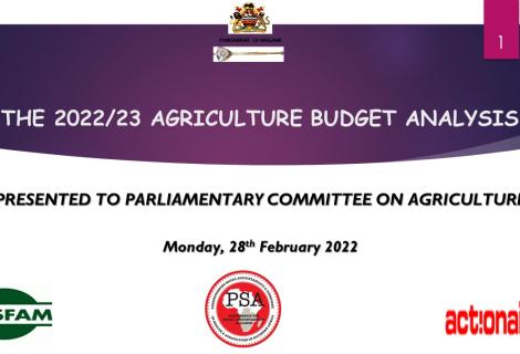 Agriculture Budget Analysis
