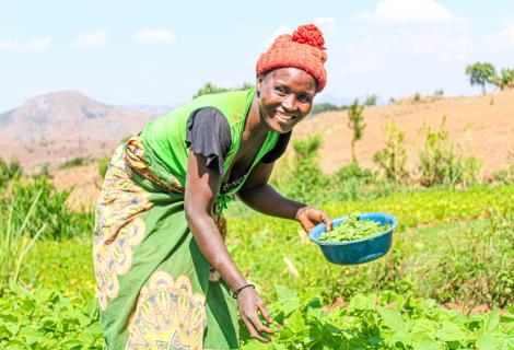 Carolyn Zigwetsa in her vegetable field