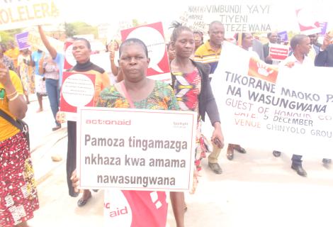 Elisa Chisambo during the 16 Days of Activism against Gender-based Violence in Rumphi last year