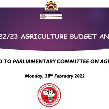 Agriculture Budget Analysis