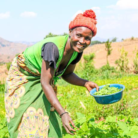Carolyn Zigwetsa in her vegetable field