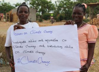 Young women farmers in Mchinji campaigning for Climate Justice