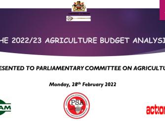 Agriculture Budget Analysis