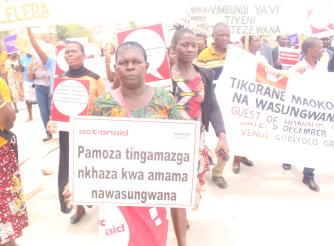 Elisa Chisambo during the 16 Days of Activism against Gender-based Violence in Rumphi last year