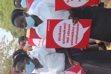 Kasakula Secondary School learners in girl education campaign during the function