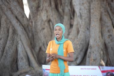 Mary Douglas Awali, a Peer Educator under the AGWY project in Mangochi